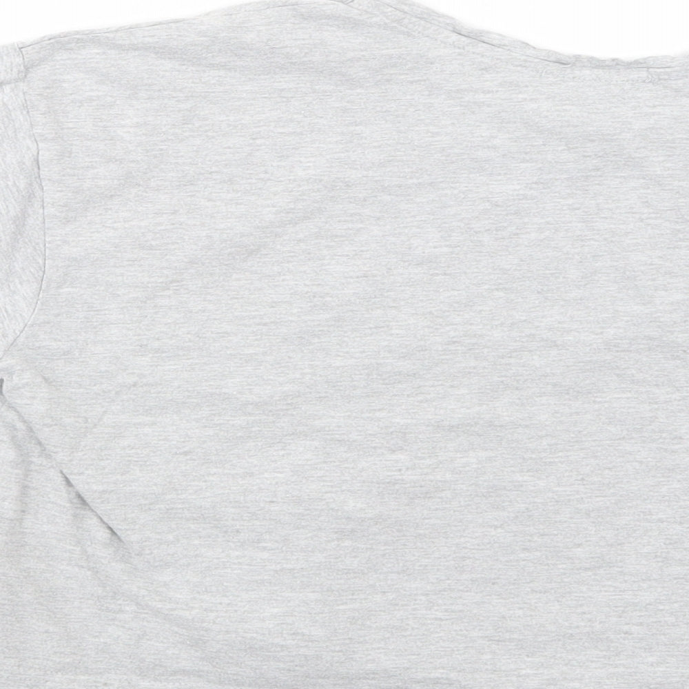 New Look Womens Grey Cotton Cropped T-Shirt Size S Crew Neck - Hedgehugs