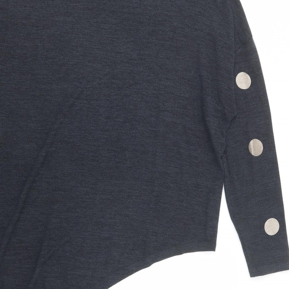 Izabel London Womens Blue Boat Neck Polka Dot Viscose Pullover Jumper Size 16