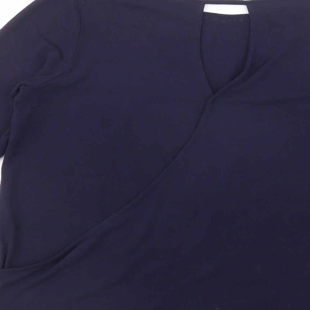 NEXT Womens Blue Polyester Basic Blouse Size 14 Boat Neck - Embellished Neckline
