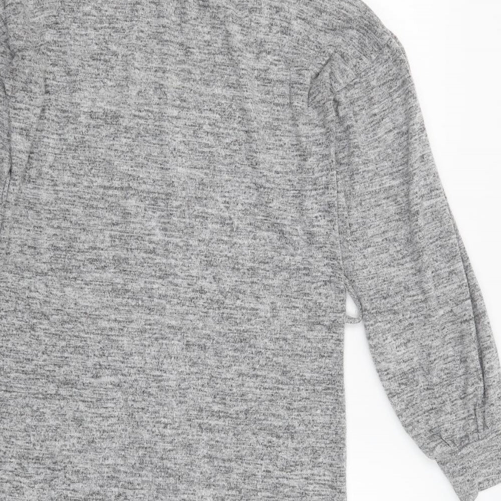 Primark Womens Grey Crew Neck Polyester Tunic Jumper Size 10