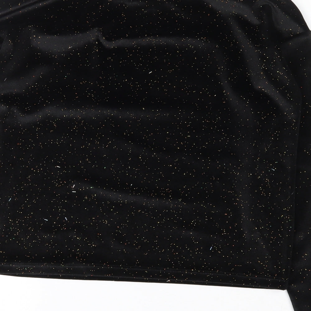 TU Girls Black Polyester Basic T-Shirt Size 11 Years Round Neck Pullover