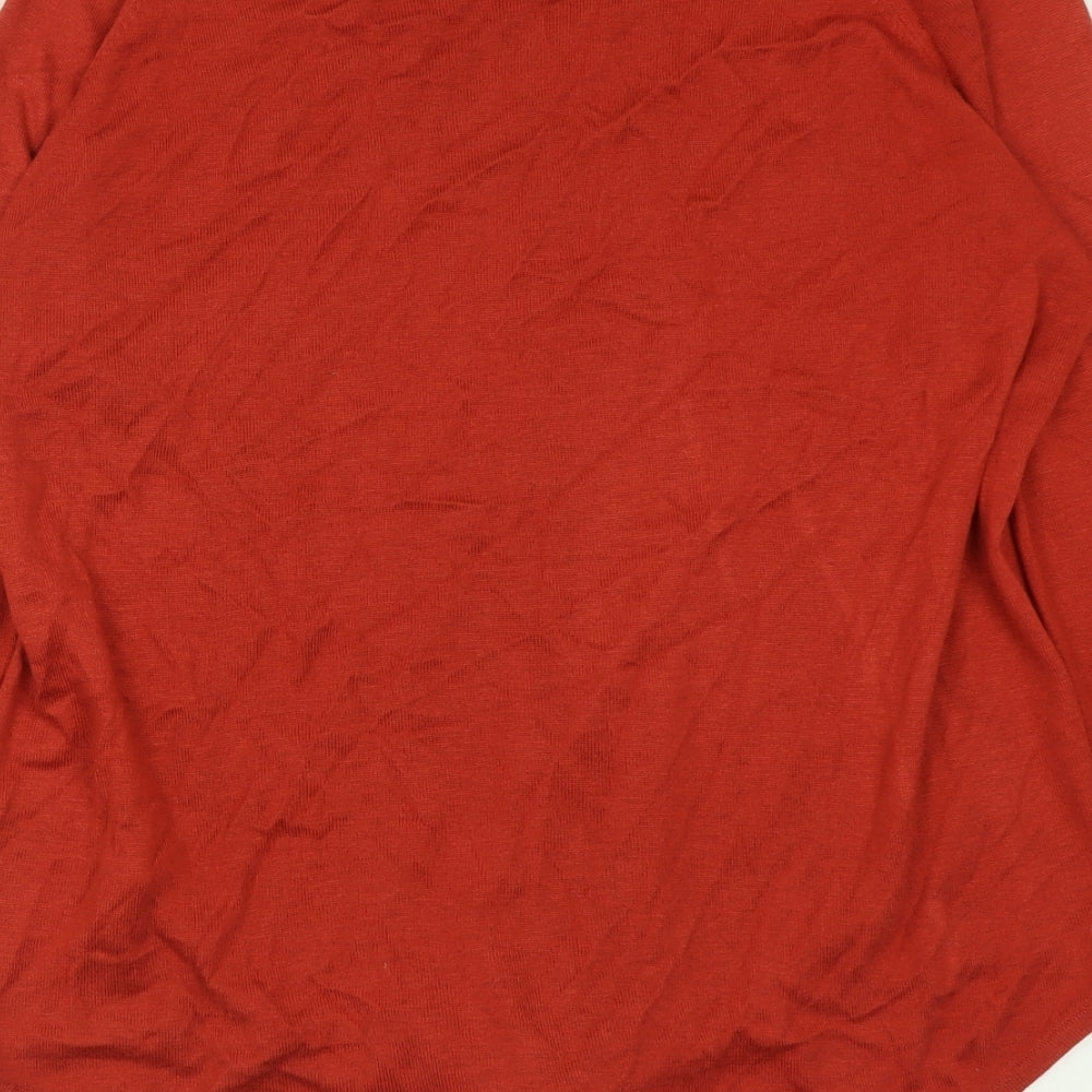 Marks & Spencer Womens Red Crew Neck Viscose Pullover Jumper Size M