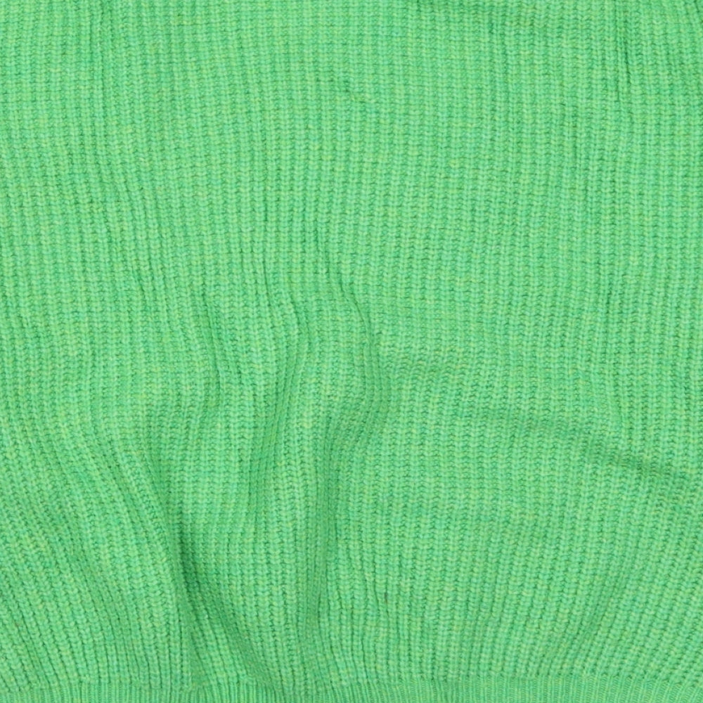 H&M Womens Green Crew Neck Acrylic Pullover Jumper Size S