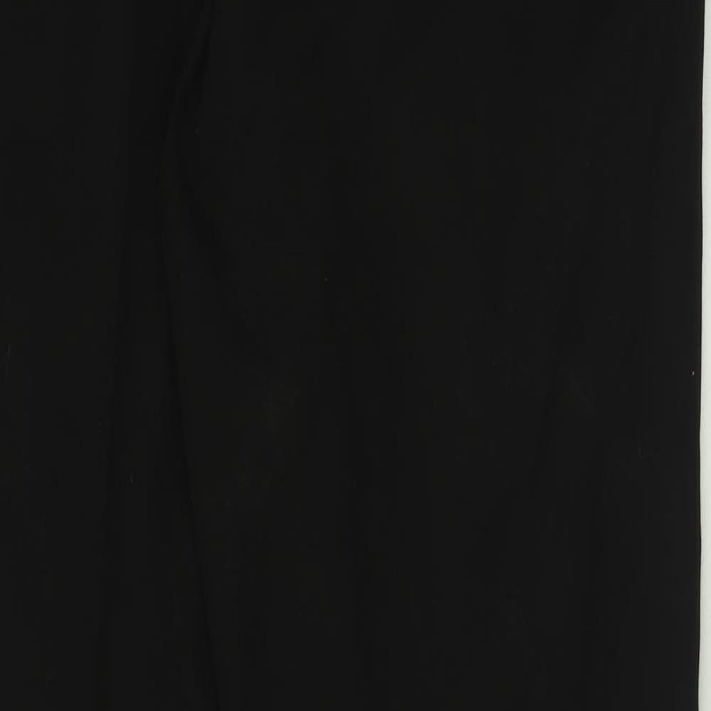 Cedarwood State Mens Black Polyester Trousers Size 34 in L31 in Regular Button