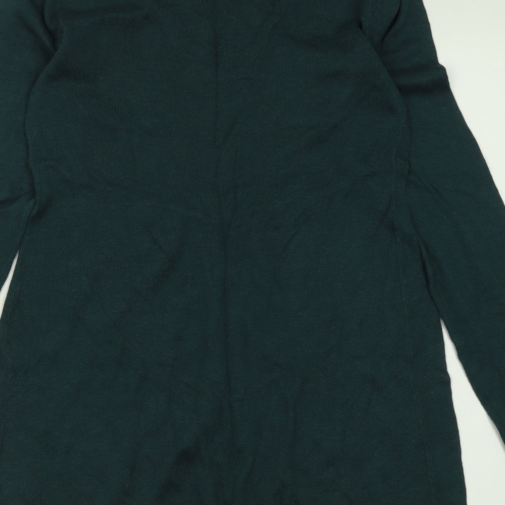 H&M Womens Green Crew Neck Cotton Pullover Jumper Size M