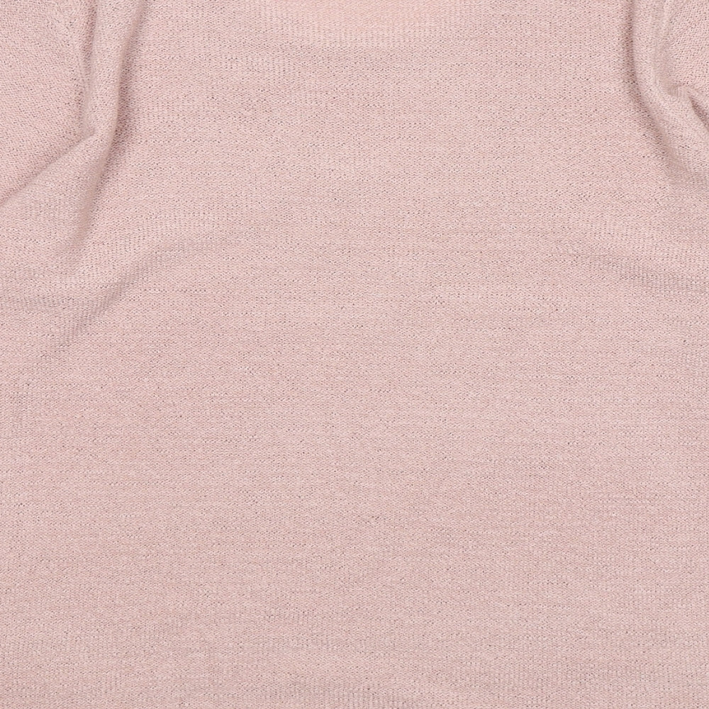 Slimma Womens Pink Round Neck Acrylic Pullover Jumper Size 16