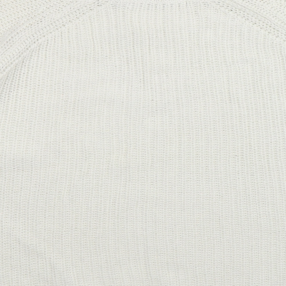 George Womens White Round Neck Cotton Pullover Jumper Size 18