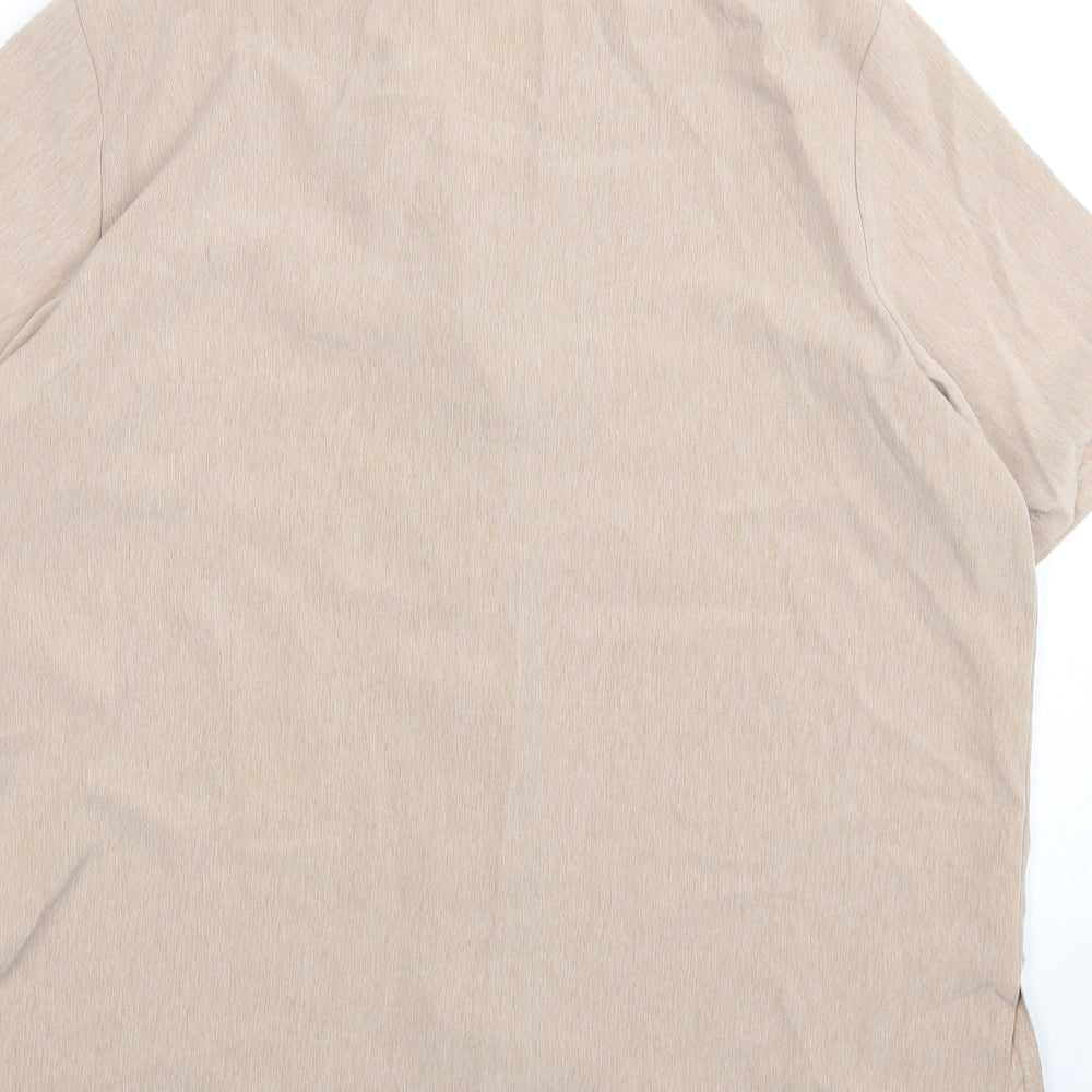 Bonmarché Womens Beige Polyester Basic Button-Up Size 16 Collared