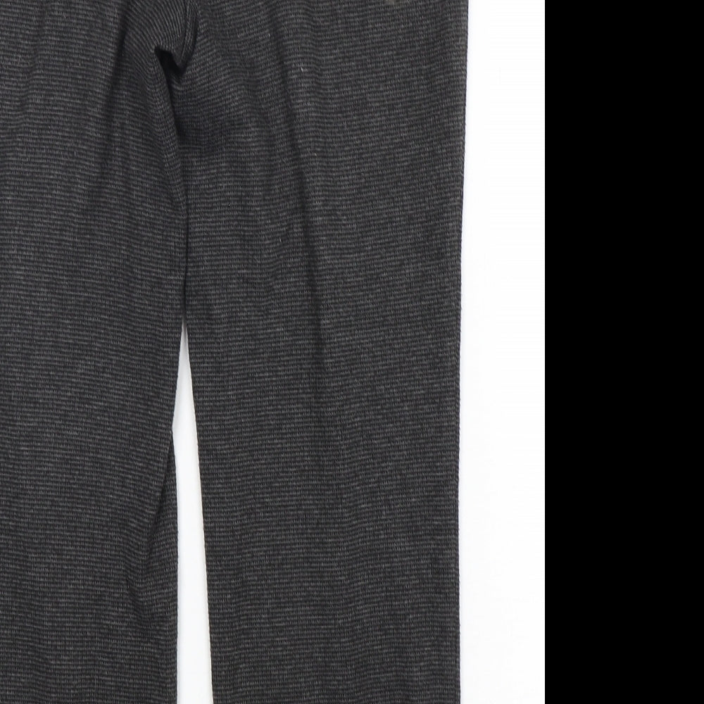 Marks and Spencer Womens Grey Polyester Cropped Trousers Size 12 L26 in Regular