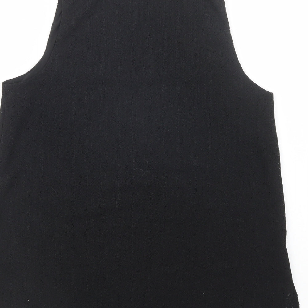 Dunnes Stores Womens Black Polyester Basic Tank Size S Scoop Neck