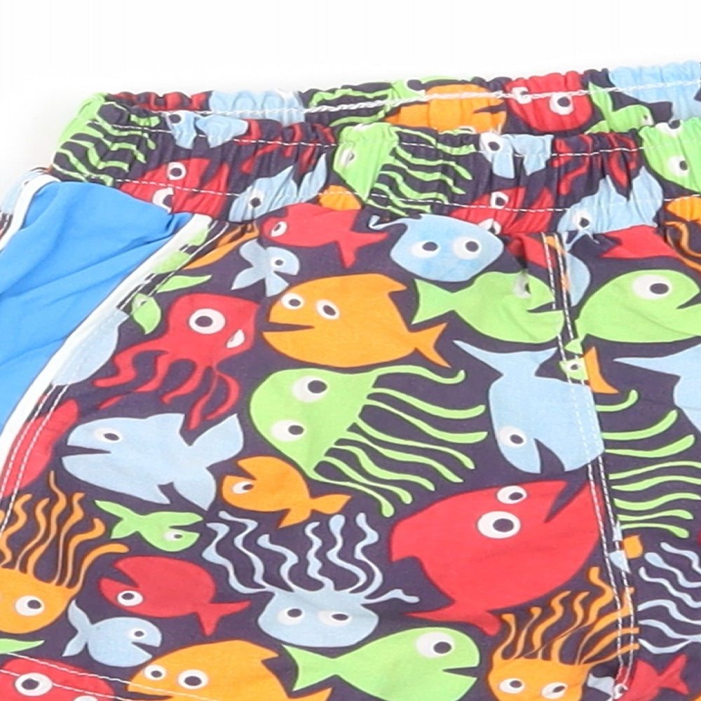 Mothercare Baby Multicoloured Geometric Nylon Cropped Trousers Size 3-6 Months - Fish Print