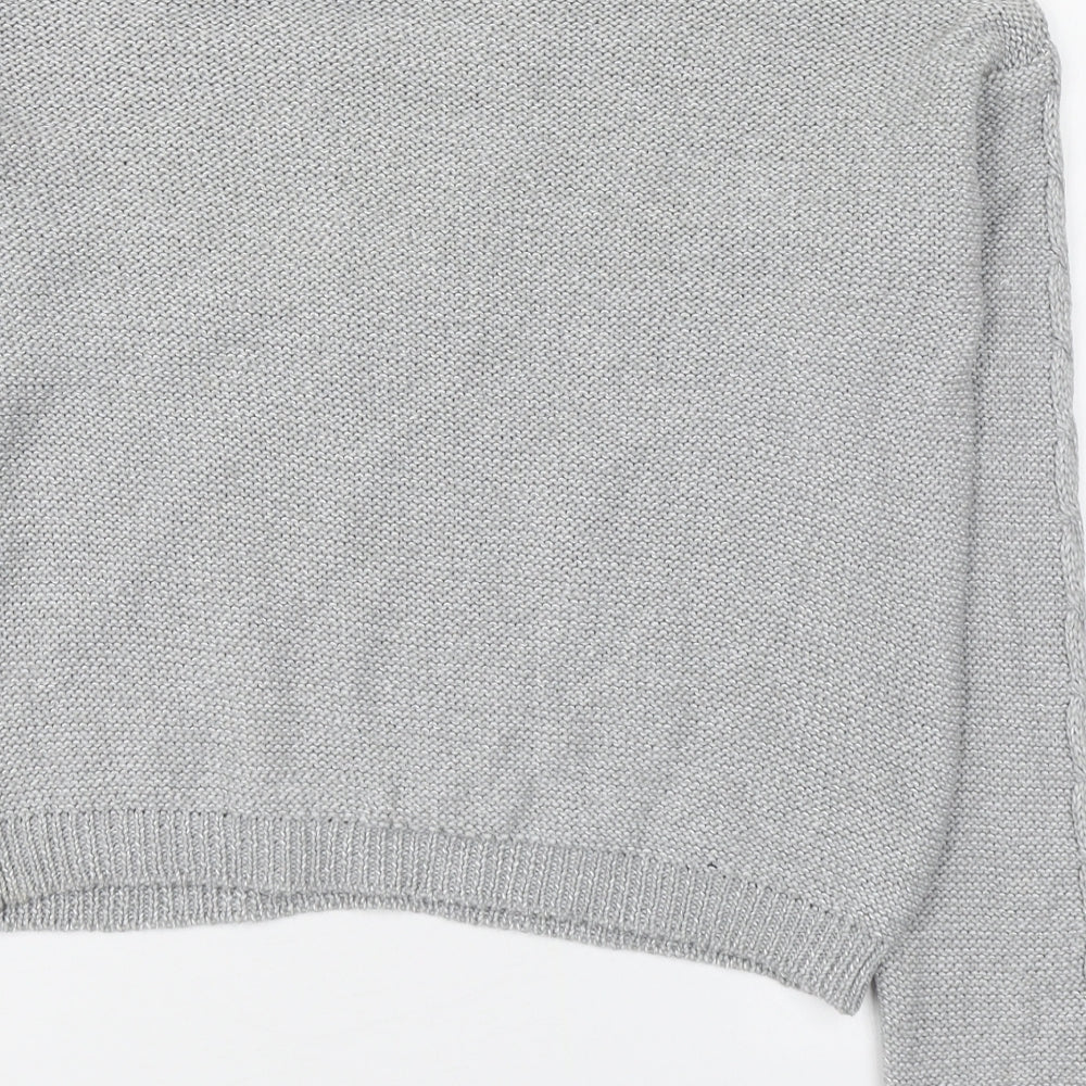 Primark Womens Grey Round Neck Cotton Pullover Jumper Size S