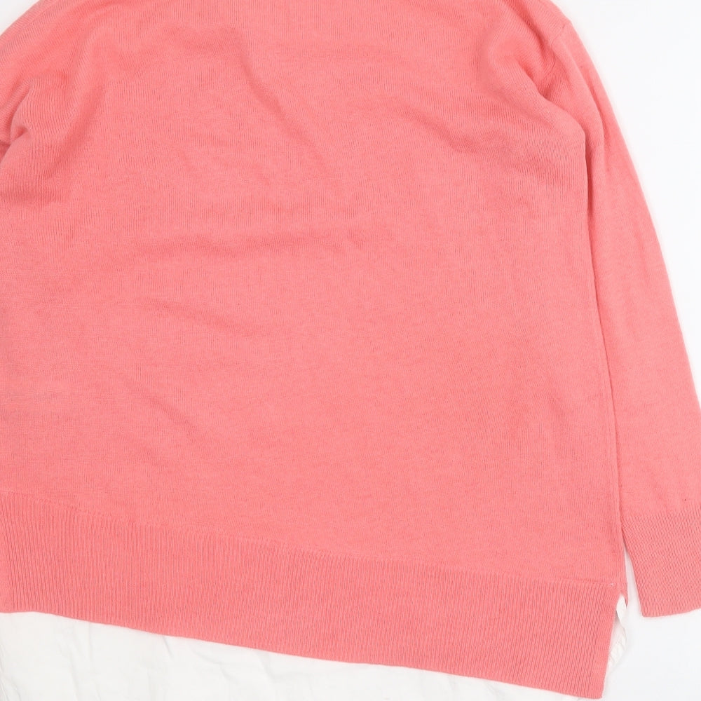 NEXT Womens Pink Collared Acrylic Pullover Jumper Size S