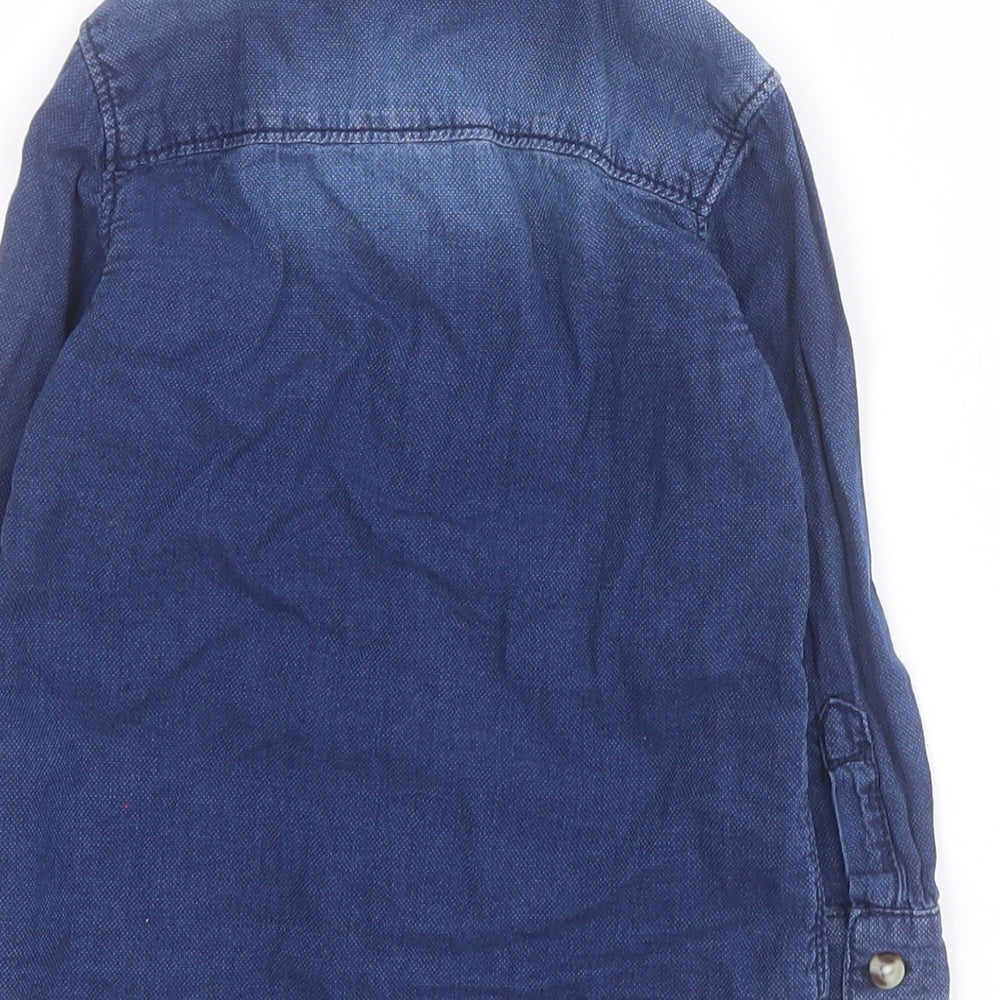 TU Baby Blue 100% Cotton Basic Button-Up Size 12-18 Months Collared Button