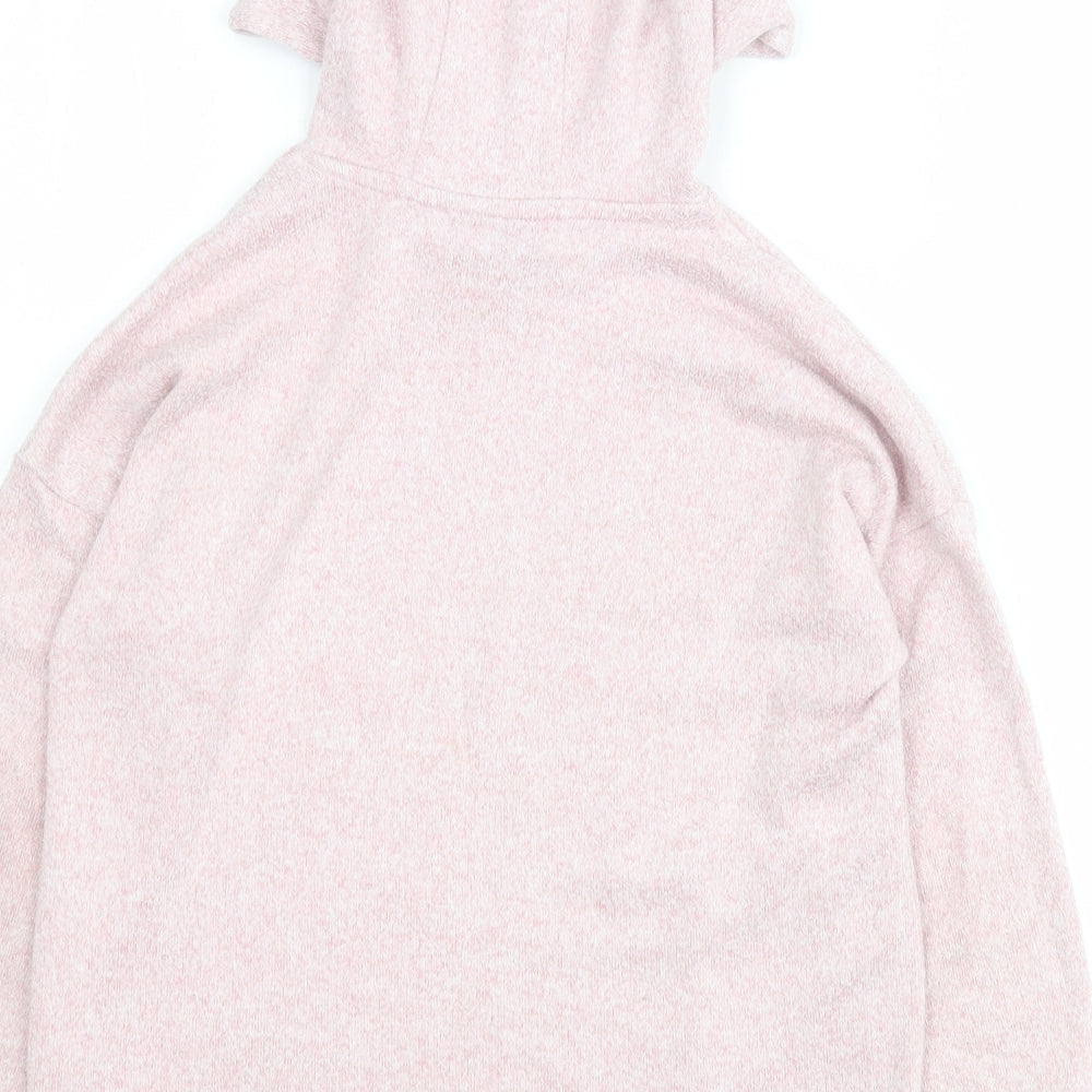 Marks & Spencer Girls Pink Viscose Pullover Hoodie Size 8-9 Years Pullover