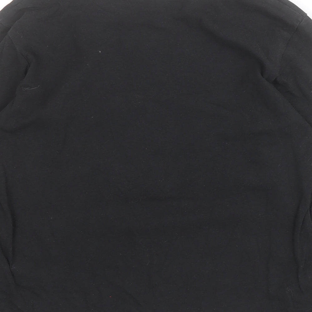 Primark Boys Black 100% Cotton Pullover T-Shirt Size 7-8 Years Round Neck Pullover