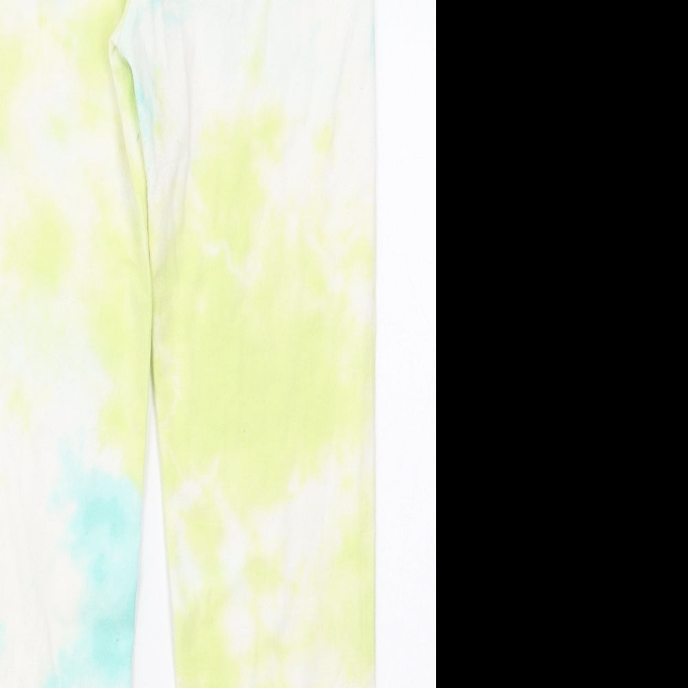 Gap Girls Yellow Cotton Carrot Trousers Size 10-11 Years Regular - Blue Tie Dye