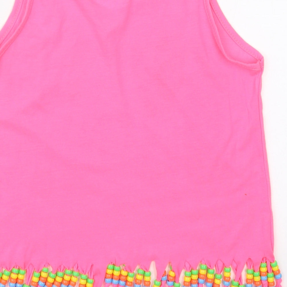 Preworn Girls Pink Polyester Basic Tank Size XL Crew Neck Pullover - Pool Party Gran Canaria