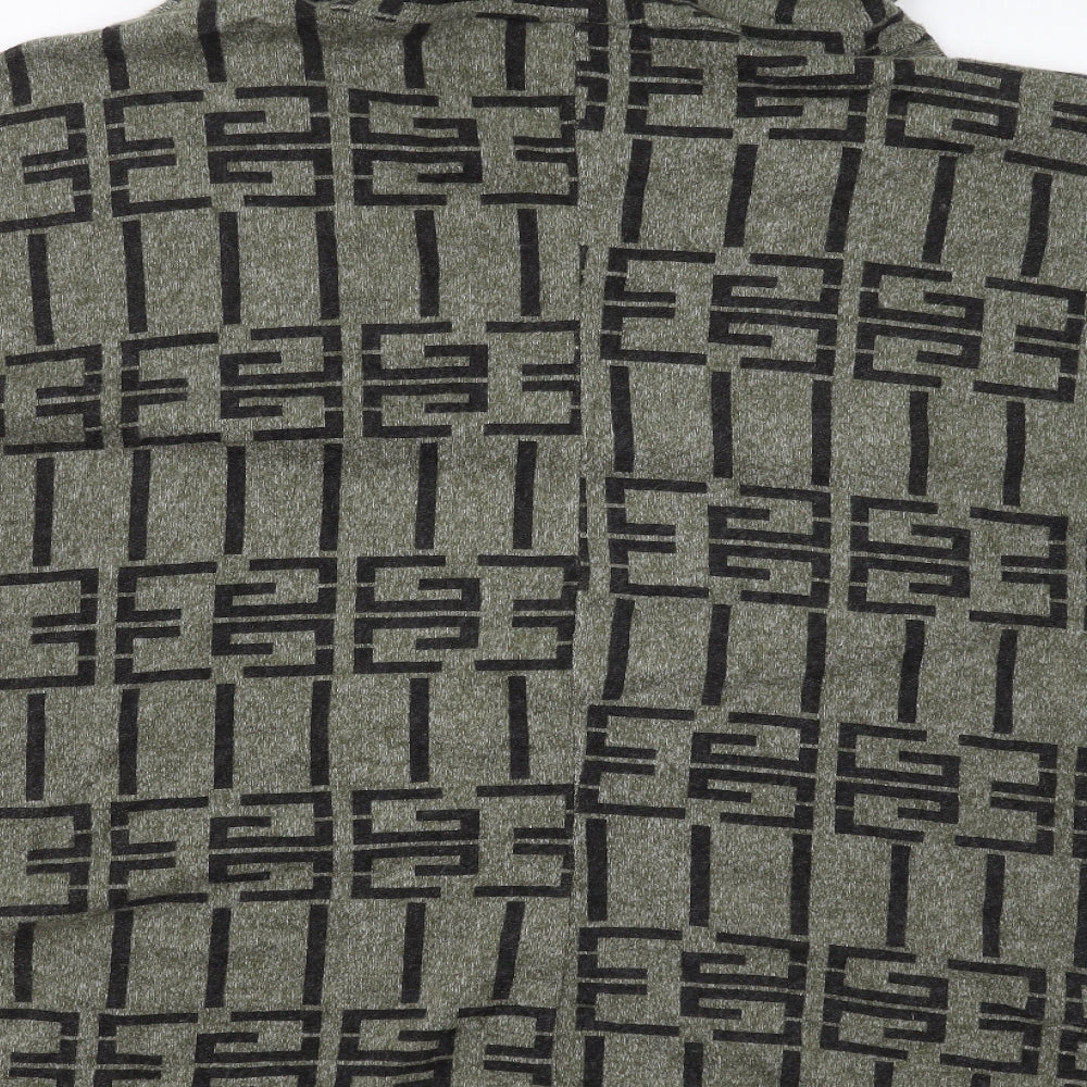 New Collection Womens Green Geometric Viscose Pullover Sweatshirt Size XL Pullover