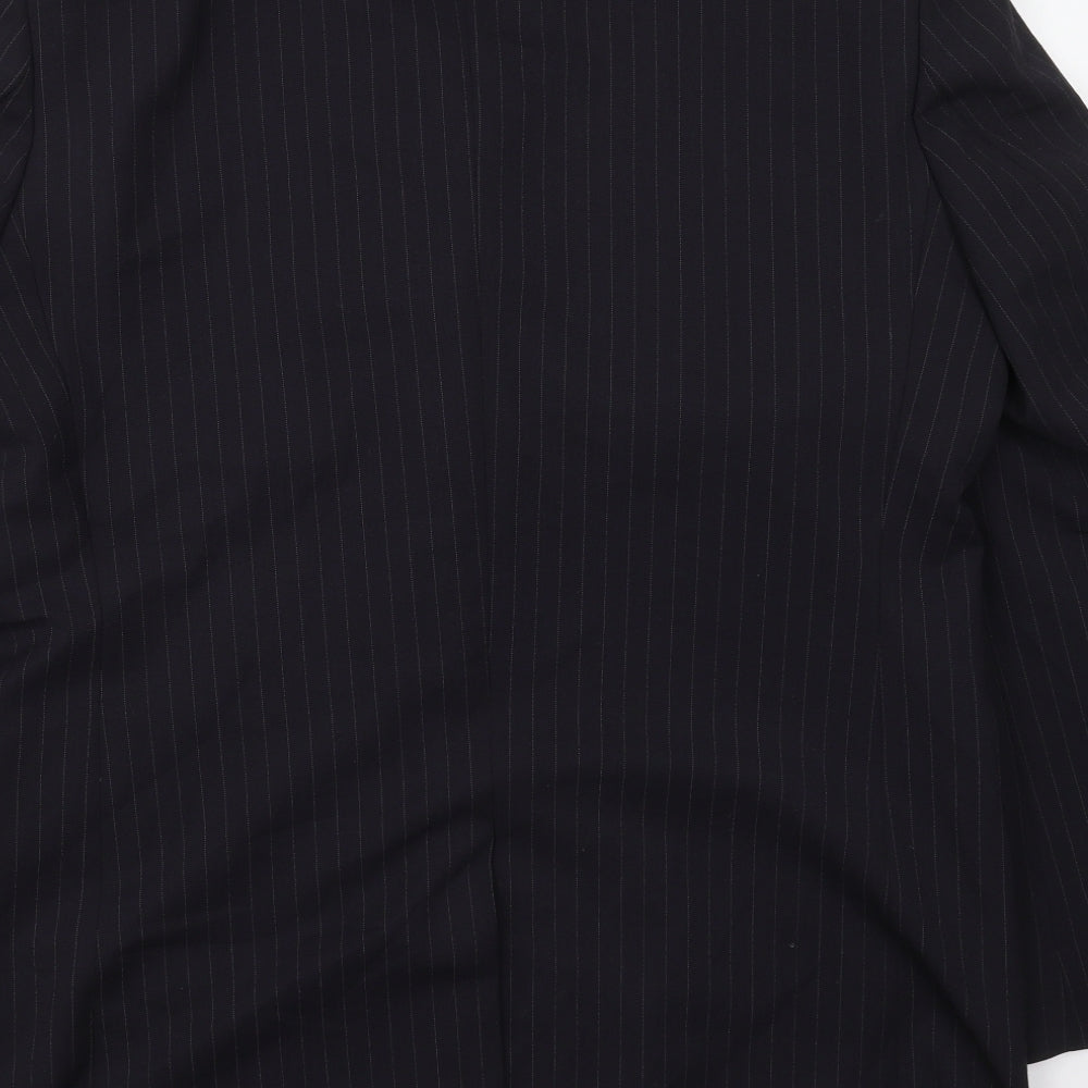 Jonathan Adams Mens Blue Striped Polyester Jacket Suit Jacket Size 40