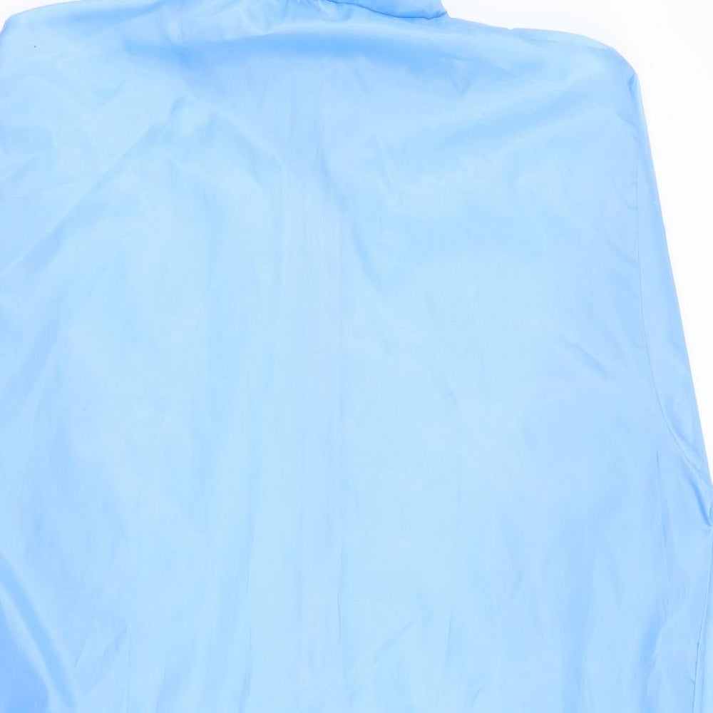 Barish Womens Blue Rain Coat Coat Size L Zip