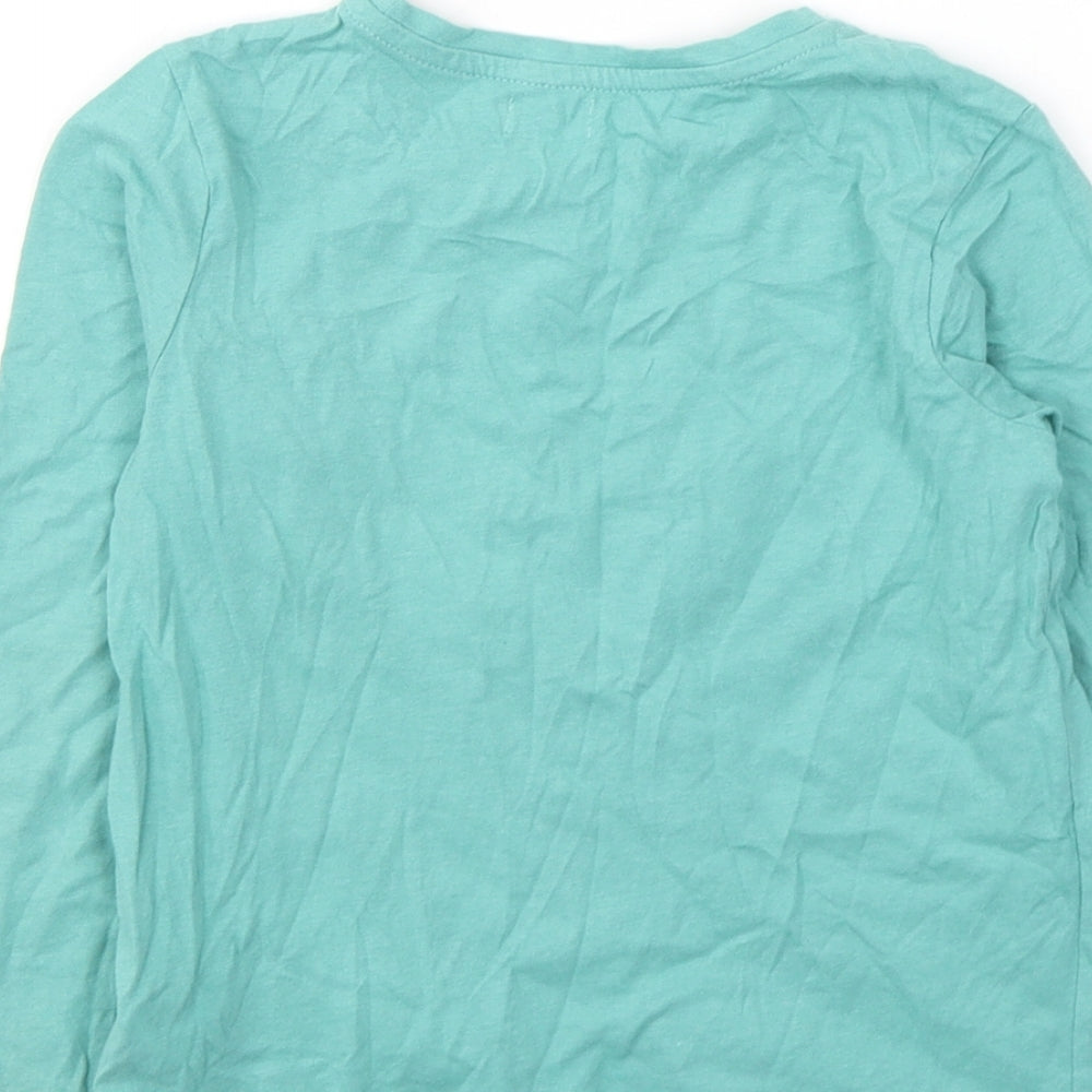 Sfera Girls Blue Cotton Jersey Casual Size 6-7 Years Round Neck Pullover