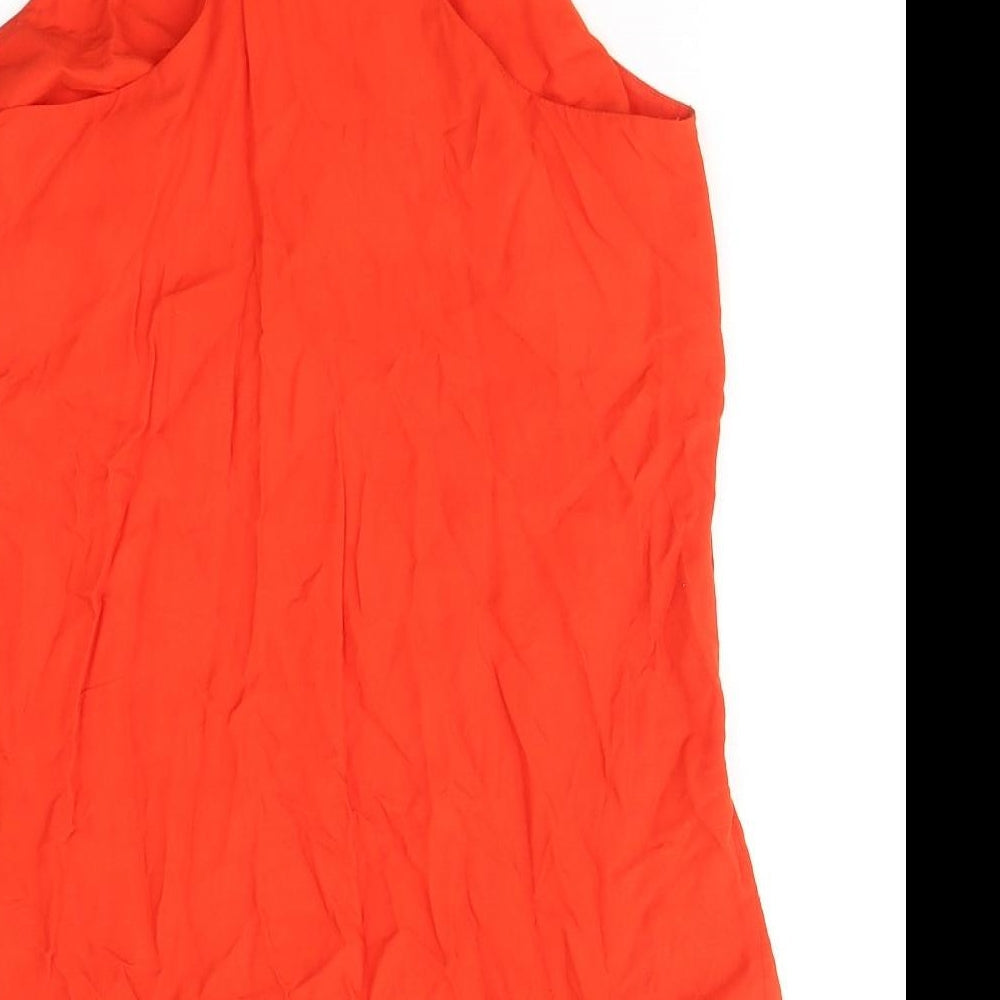 H&M Womens Red Viscose Camisole Tank Size 6 Round Neck