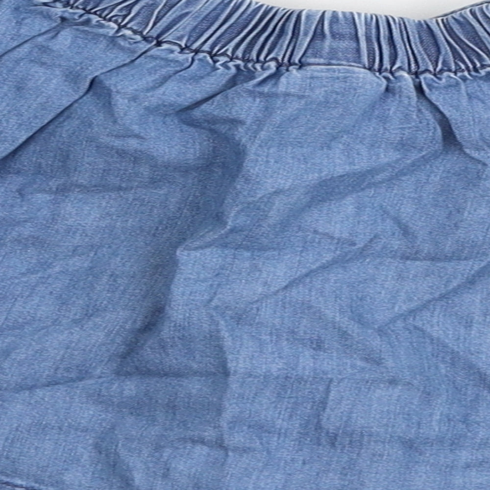 Dunnes Stores Girls Blue 100% Cotton Skater Skirt Size 12-18 Months Pull On