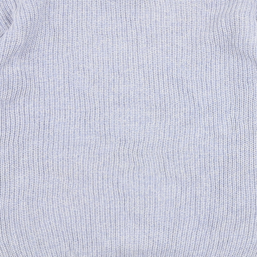 Marks & Spencer Womens Blue Boat Neck Cotton Pullover Jumper Size S