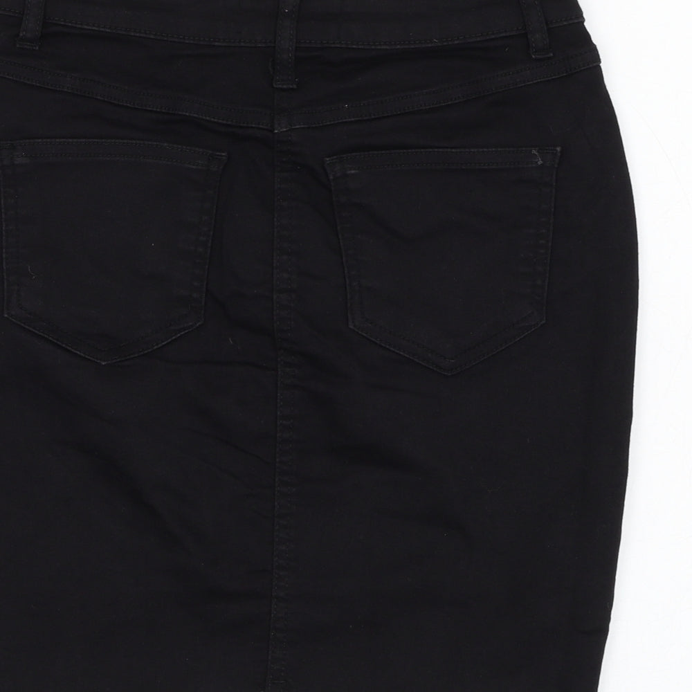 PARISIAN SIGNATURE Womens Black Cotton Straight & Pencil Skirt Size 8 Zip