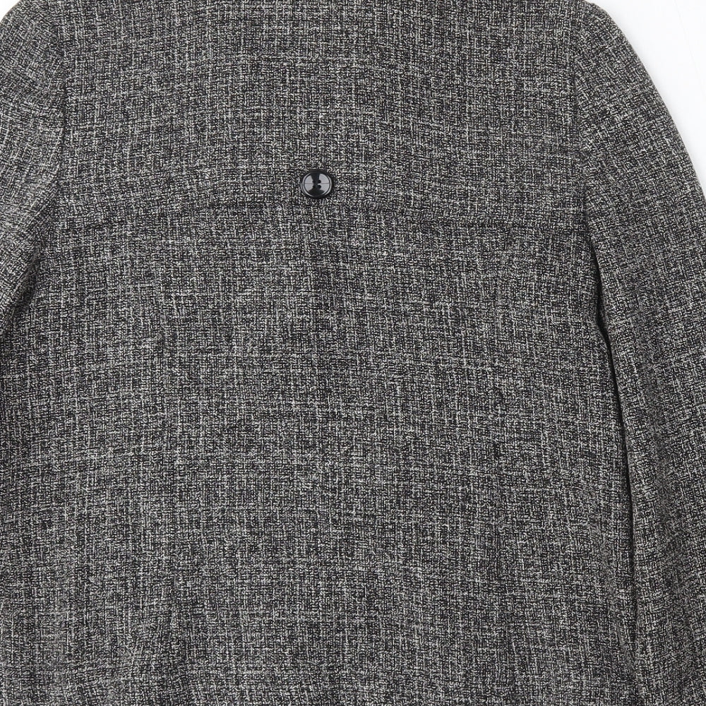 Isle Womens Grey Polyester Jacket Blazer Size 10