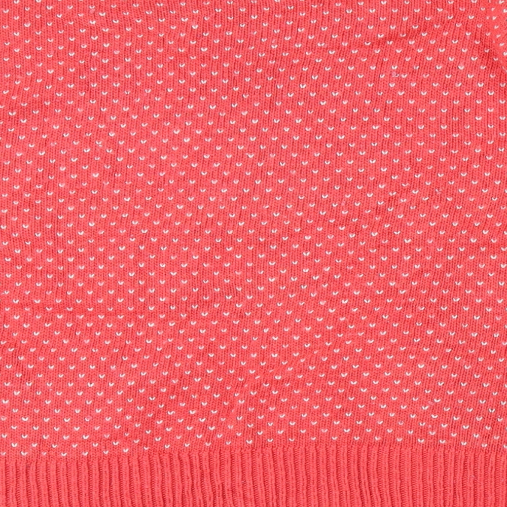 Topshop Womens Red Round Neck Geometric Acrylic Pullover Jumper Size 10