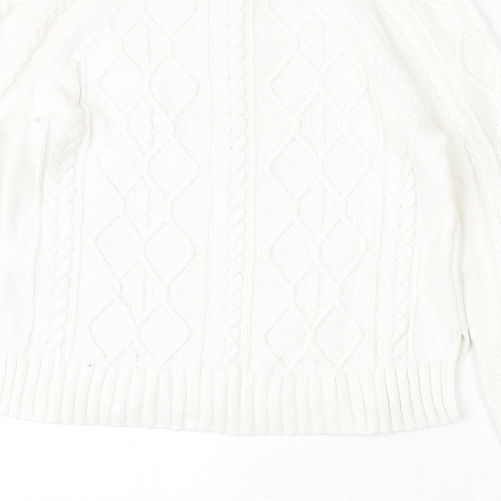 Gap Womens White Round Neck Cotton Pullover Jumper Size XS