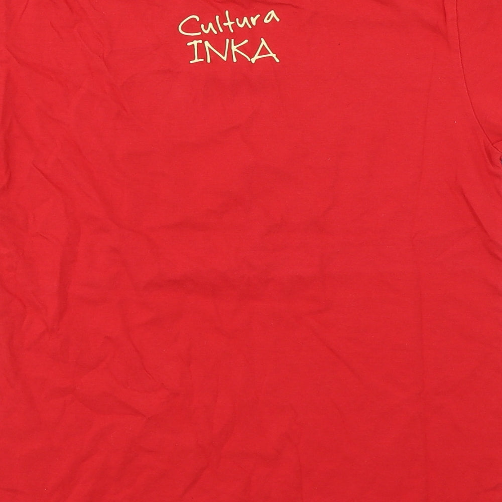 Morpho Boys Red 100% Cotton Basic T-Shirt Size 12 Years Round Neck Pullover