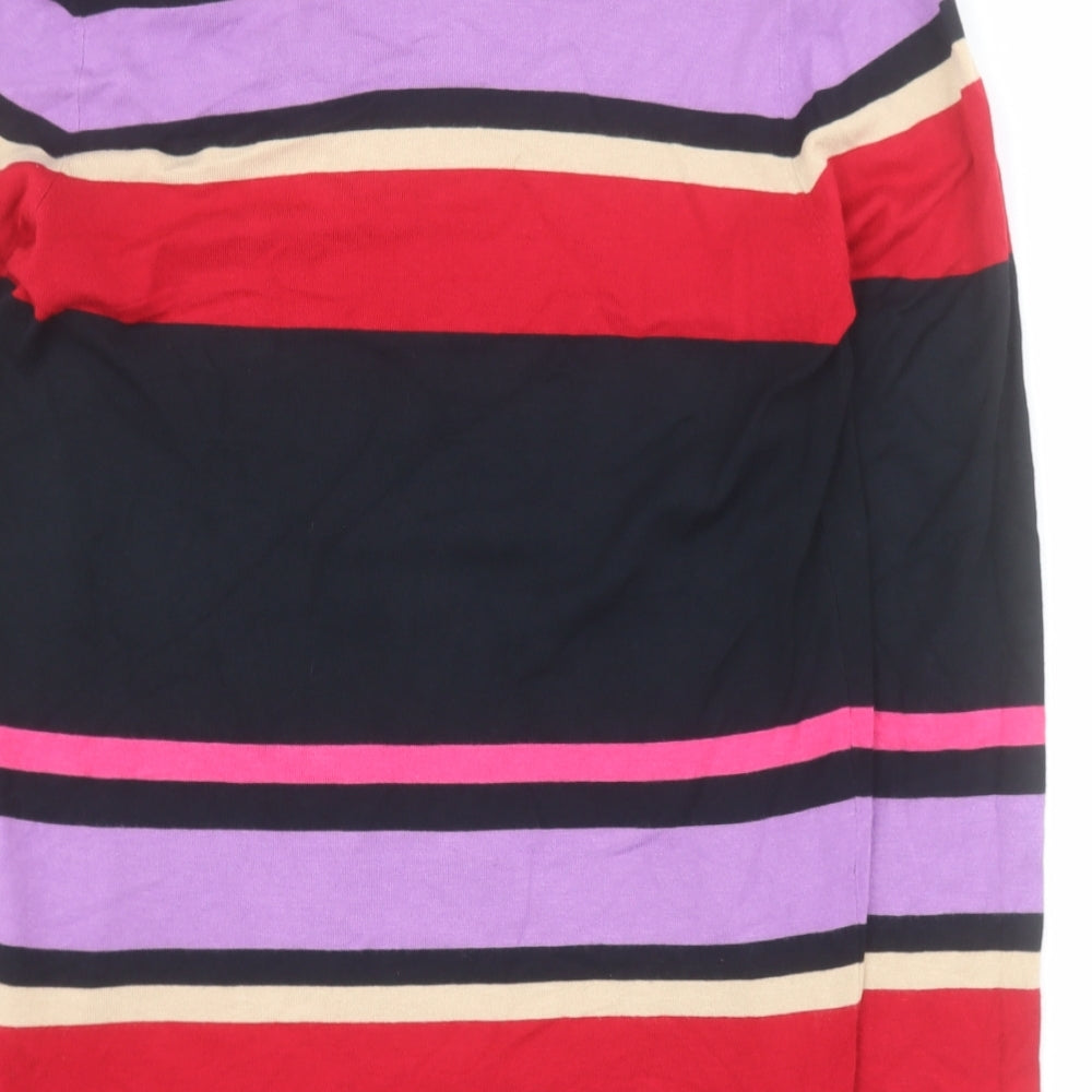 Savoir Womens Multicoloured Round Neck Striped Viscose Pullover Jumper Size 14