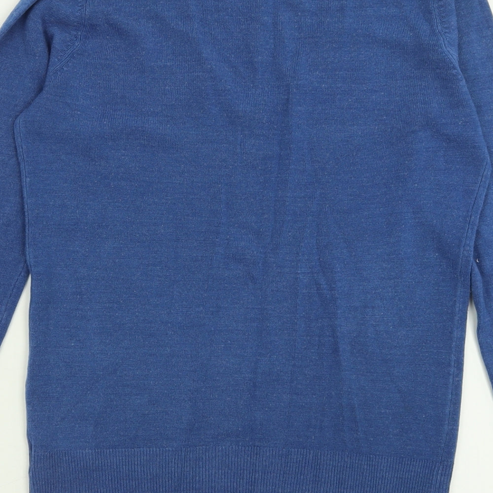 NEXT Womens Blue V-Neck Acrylic Pullover Jumper Size 8