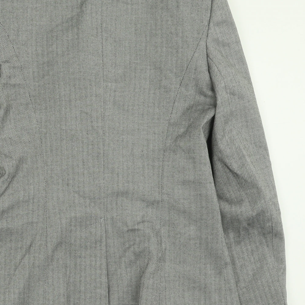 Dorothy Perkins Womens Grey Geometric Jacket Blazer Size 10 Button
