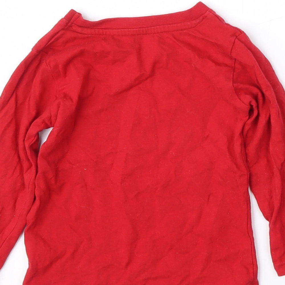 Primark Boys Red Cotton Basic T-Shirt Size 12-18 Months Round Neck - Dad said it's ok