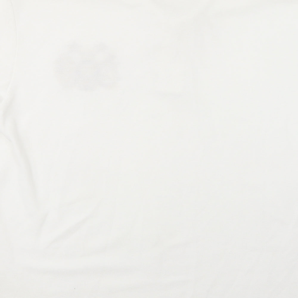 Disley Mens White Polyester Polo Size XL Collared Button