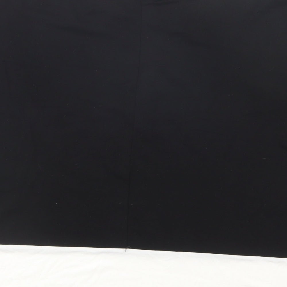 First Avenue Womens Black Colourblock Viscose Basic Blouse Size 12 Boat Neck