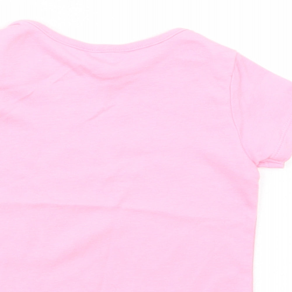 M&Co Baby Pink Cotton Pullover T-Shirt Size 3-6 Months Crew Neck Pullover - Lovely