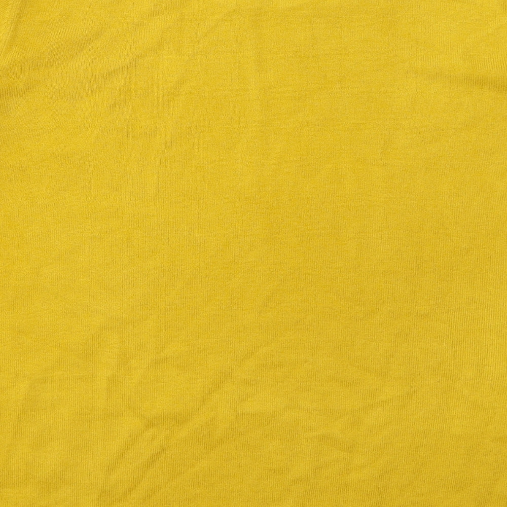 BHS Womens Yellow Crew Neck Acrylic Pullover Jumper Size 14