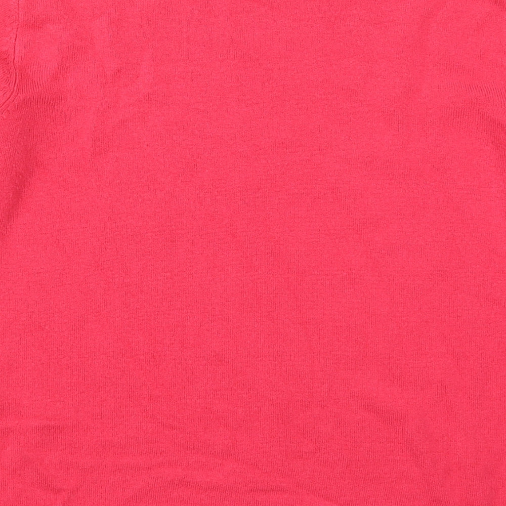 Marks & Spencer Womens Pink Cowl Neck Acrylic Pullover Jumper Size 10