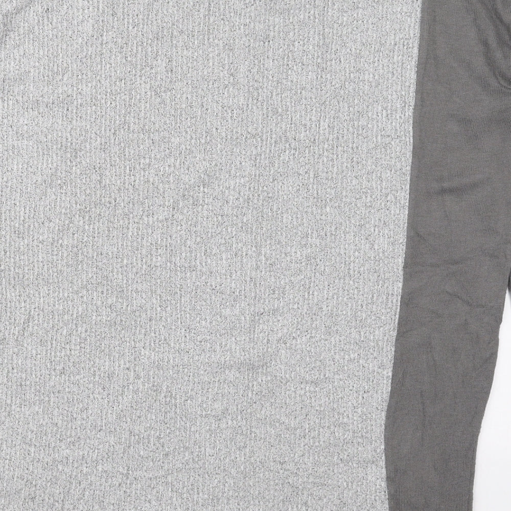 Cotton Candy Womens Grey Boat Neck Viscose Pullover Jumper Size M