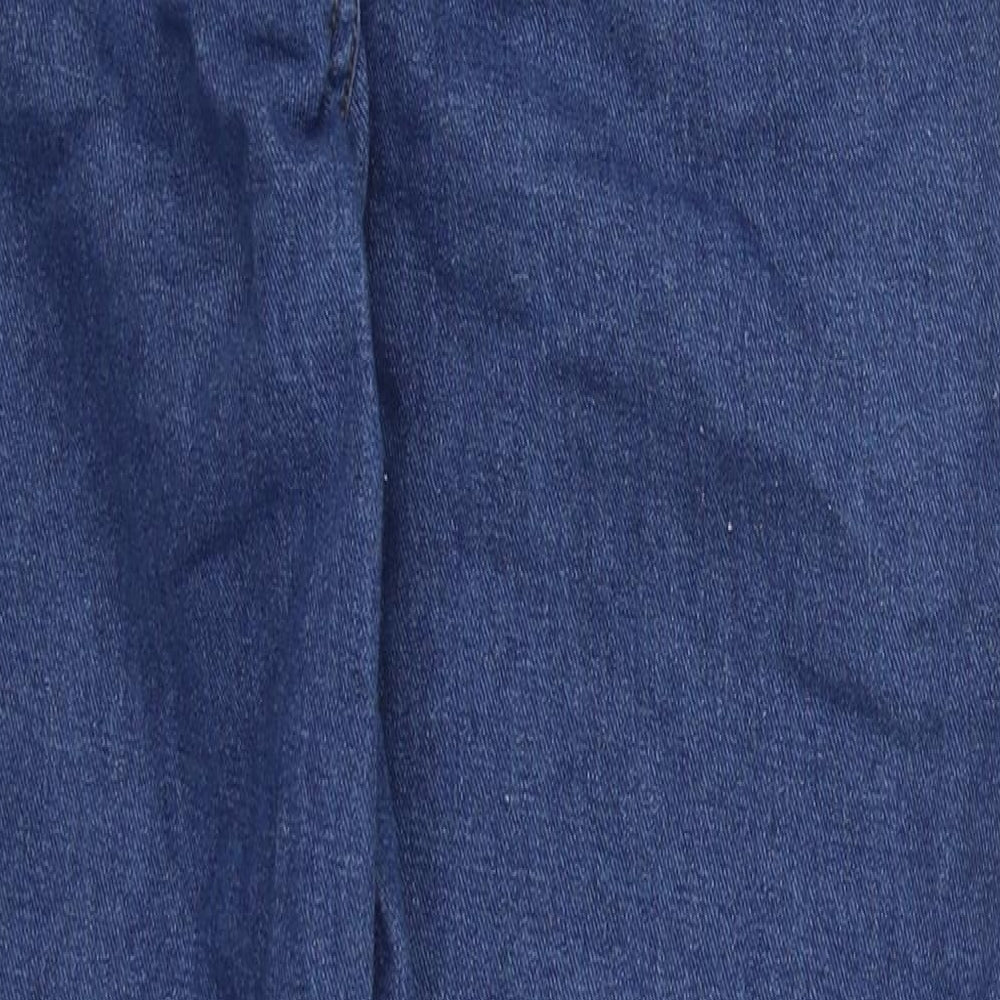 PRETTYLITTLETHING Womens Blue Cotton Mom Jeans Size 4 L28 in Regular Button