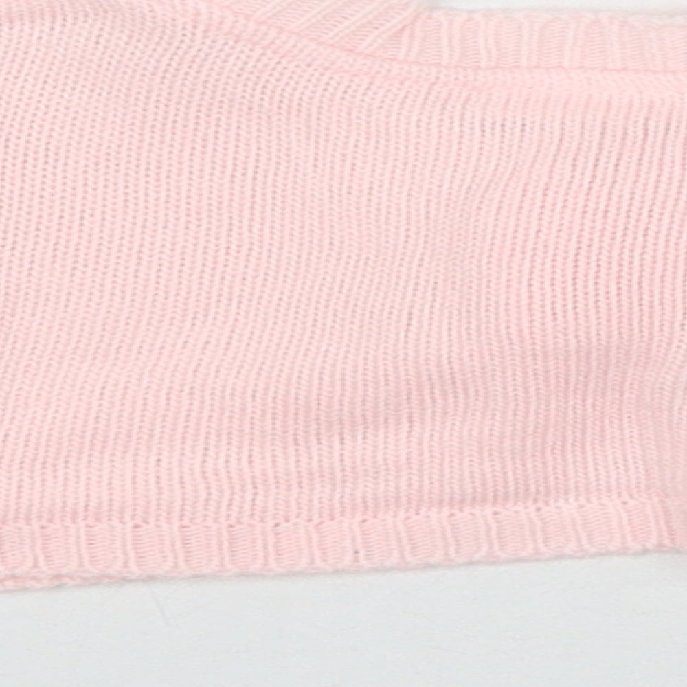 Little Nosh Baby Pink Acrylic Cardigan Jumper Size 6-9 Months Button
