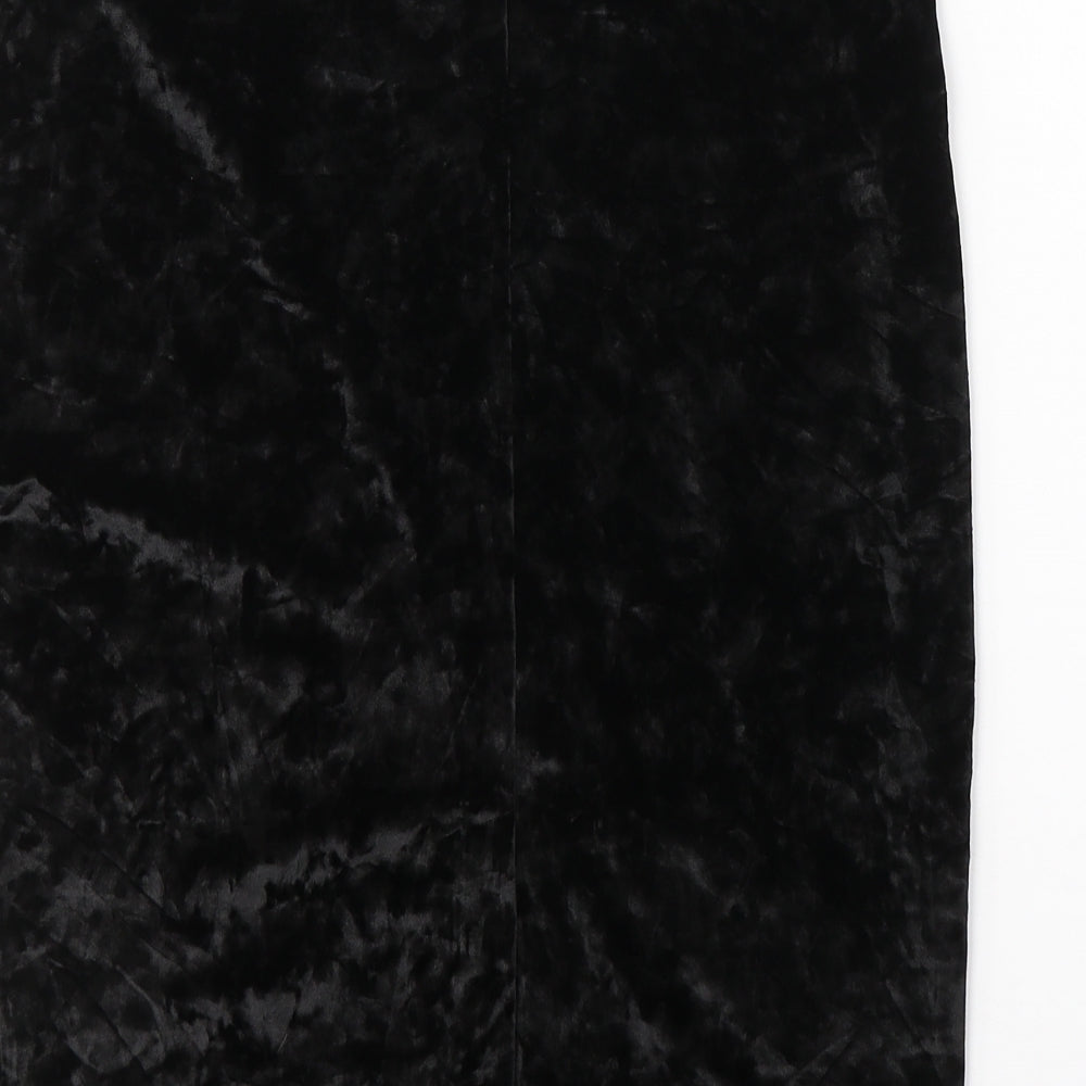 Urban renewal Womens Black Polyacrylate Fibre A-Line Skirt Size 32 in