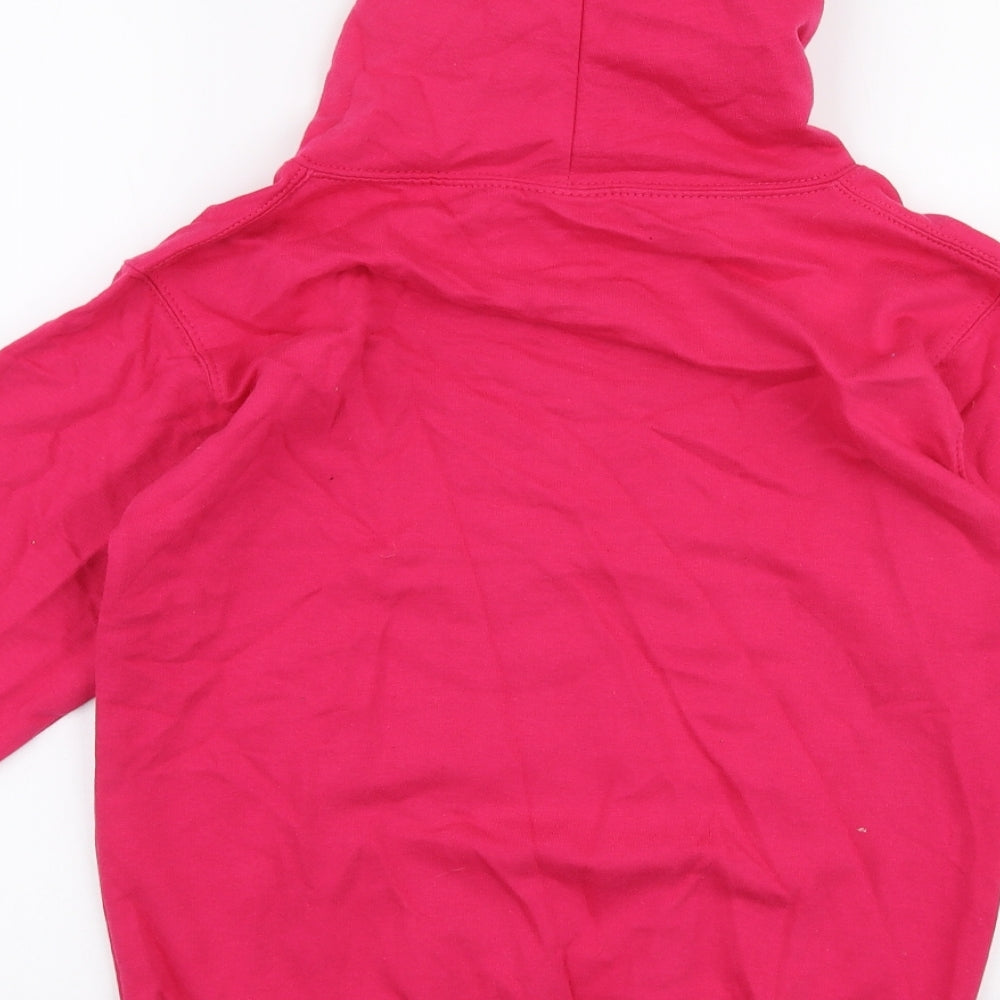Just Hoods Girls Pink Cotton Pullover Hoodie Size 9-10 Years Pullover