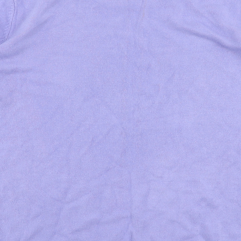 Charmance Womens Purple Round Neck Polyester Pullover Jumper Size M