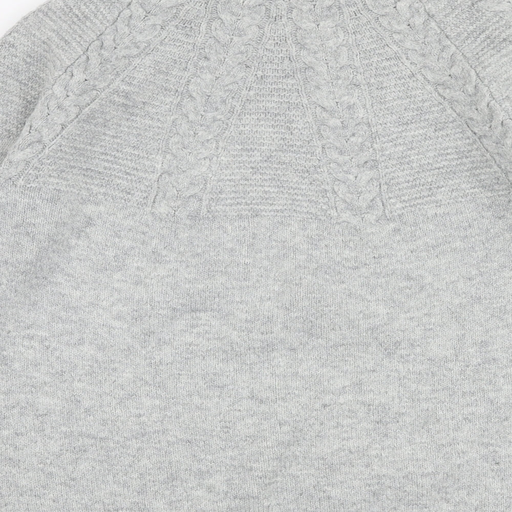 Topshop Womens Grey High Neck Acrylic Pullover Jumper Size XS